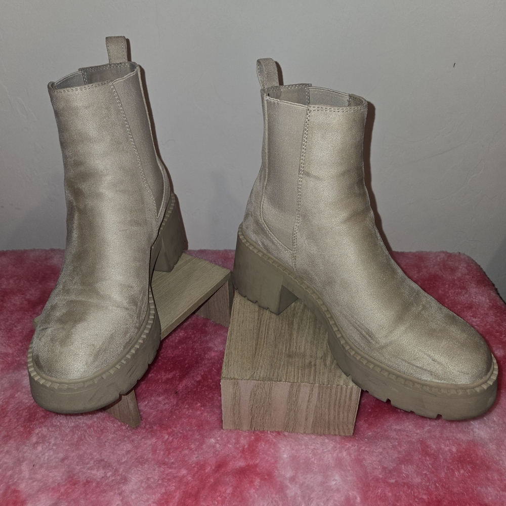 Madden Girl Cream Ankle Booties